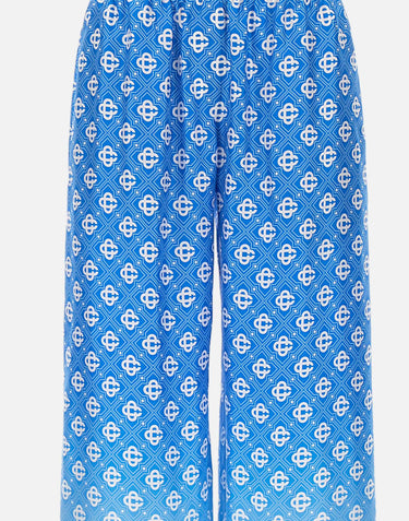 Pantaloni in seta con monogramma a rombi sfumato WSS26TR372 02 CASABLANCA 