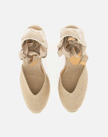 CASTANER Scarpe con zeppa "Chiara" BEIGE Donna 