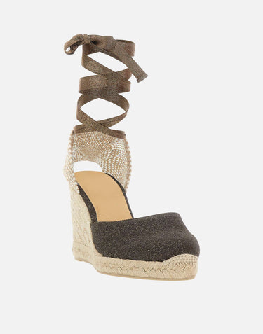 CASTANER Espadrillas con zeppa "Carina" BROWN Donna 