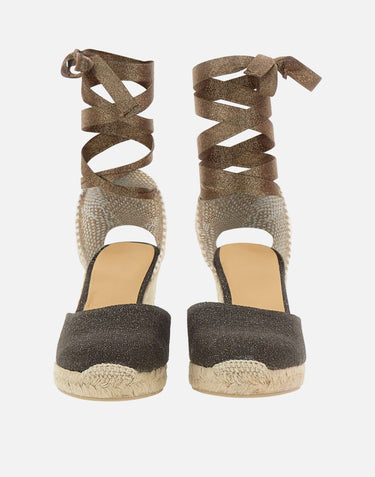 CASTANER Espadrillas con zeppa "Carina" BROWN Donna 