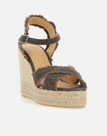 CASTANER Espadrillas con zeppa "Bromelia" BROWN Donna 