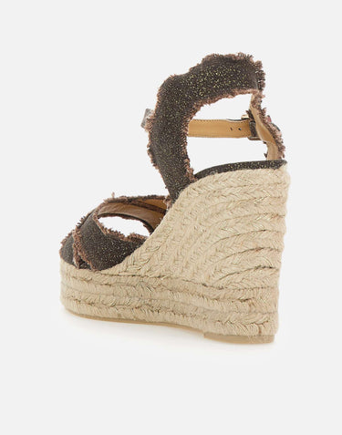 CASTANER Espadrillas con zeppa "Bromelia" BROWN Donna 