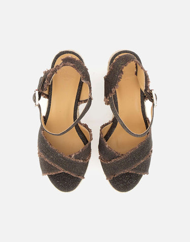 CASTANER Espadrillas con zeppa "Bromelia" BROWN Donna 