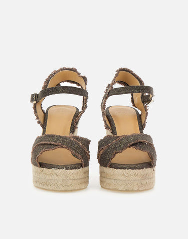 CASTANER Espadrillas con zeppa "Bromelia" BROWN Donna 