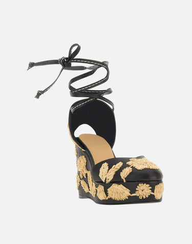 CASTANER Scarpe con zeppa "Carmela" BLACK Donna 