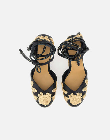 CASTANER Scarpe con zeppa "Carmela" BLACK Donna 