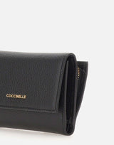 COCCINELLE Portafogli "Metallic Soft" BLACK Donna 