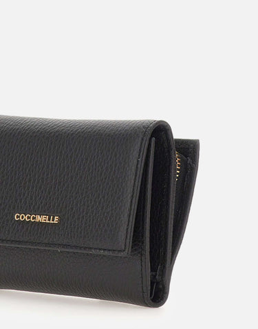 COCCINELLE Portafogli "Metallic Soft" BLACK Donna 