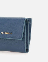 COCCINELLE Portafogli "Metallic Soft Small" BLUE Donna 
