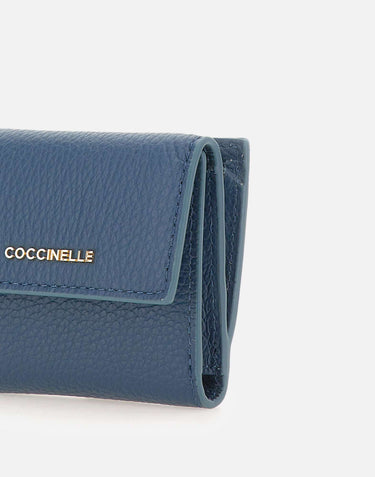 COCCINELLE Portafogli "Metallic Soft Small" BLUE Donna 