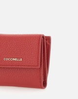 COCCINELLE Portafogli "Metallic Soft Small" RED Donna 