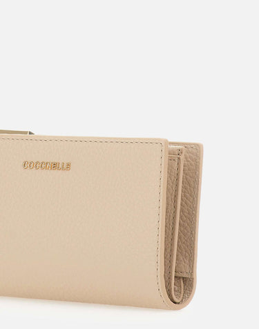 COCCINELLE Portafoglio "Metallic soft" BEIGE Donna 