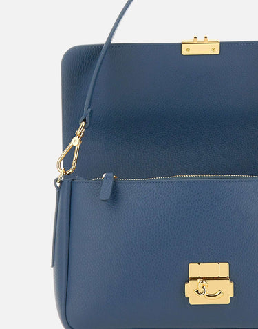 COCCINELLE Borsa a spalla "C-Me Lock Large" BLUE Donna 