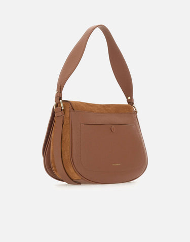 COCCINELLE Borsa a spalla "Mavery Suede" BROWN Donna 