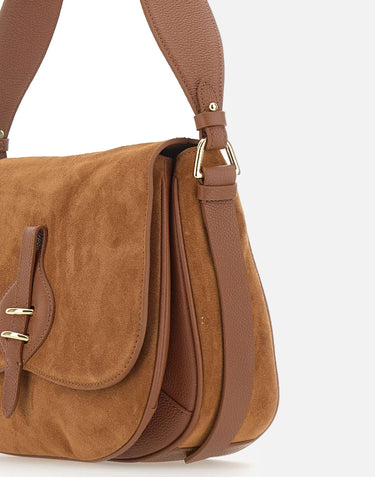 COCCINELLE Borsa a spalla "Mavery Suede" BROWN Donna 