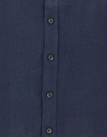 COLMAR ORIGINALS Camicia a maniche corte in lino BLUE Uomo 