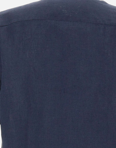 COLMAR ORIGINALS Camicia a maniche corte in lino BLUE Uomo 