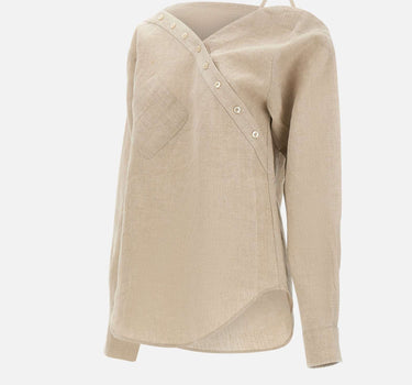 Blusa in lino asimmetrica COPCH52F2060 BEI COPERNI 
