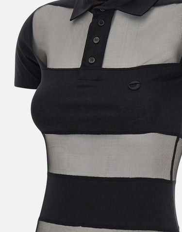 Polo a righe semi trasparente COPJS115F5028 BLK COPERNI 