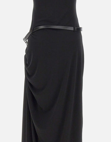 Abito con scollo all'americana sospeso COPR238F5022 BLK COPERNI 