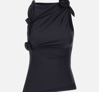 Top asimmetrico con fiore COPT76545 BLK COPERNI 