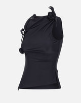 Top asimmetrico con fiore COPT76545 BLK COPERNI 