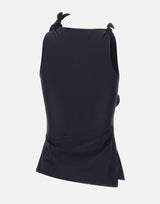 Top asimmetrico con fiore COPT76545 BLK COPERNI 