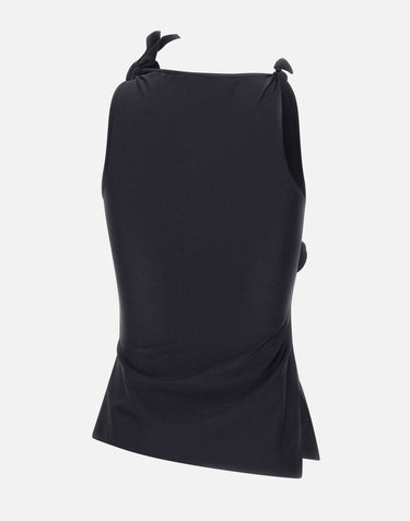 Top asimmetrico con fiore COPT76545 BLK COPERNI 