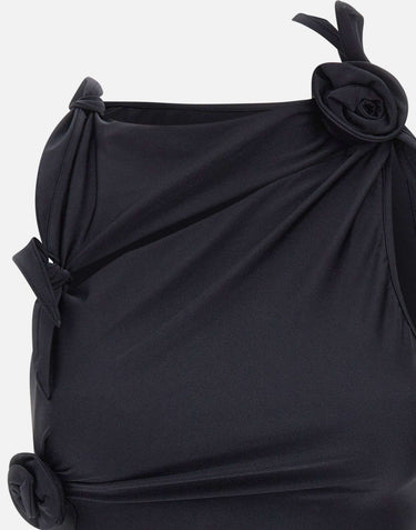 Top asimmetrico con fiore COPT76545 BLK COPERNI 