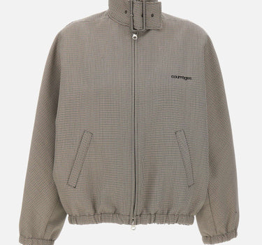 Giacca bomber pied de poule con fibbia e zip 126CBL334W00145 REDBLACK COURREGES 