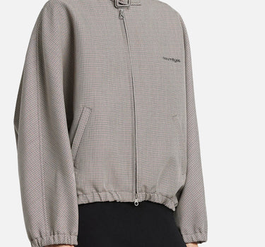 Giacca bomber pied de poule con fibbia e zip 126CBL334W00145 REDBLACK COURREGES 