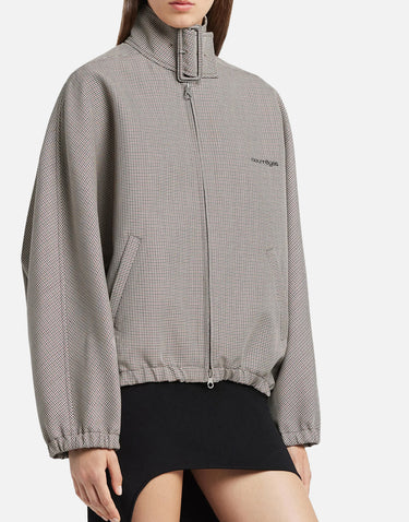 Giacca bomber pied de poule con fibbia e zip 126CBL334W00145 REDBLACK COURREGES 