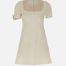 Abito a trapezio con fibbia 126CRO788PL0159 HERWHITE COURREGES 