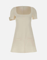 Abito a trapezio con fibbia 126CRO788PL0159 HERWHITE COURREGES 