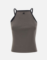 "Contrast Tank Top" 126JDE149JS0203 CARBLACK COURREGES 