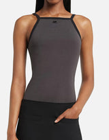 "Contrast Tank Top" 126JDE149JS0203 CARBLACK COURREGES 