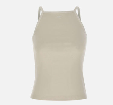"Contrast Tank Top" 126JDE149JS0203 HERWHITE COURREGES 