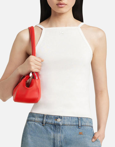 "Contrast Tank Top" 126JDE149JS0203 HERWHITE COURREGES 