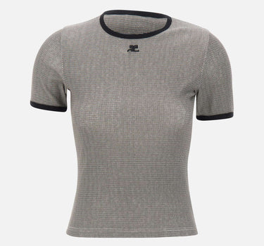 T-shirt con logo a contrasto 126JTS017JS0223 HOUND COURREGES 