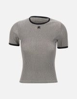 T-shirt con logo a contrasto 126JTS017JS0223 HOUND COURREGES 