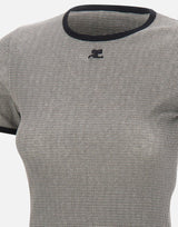 T-shirt con logo a contrasto 126JTS017JS0223 HOUND COURREGES 