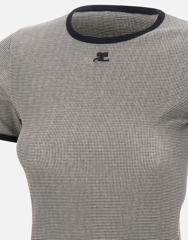 T-shirt con logo a contrasto 126JTS017JS0223 HOUND COURREGES 