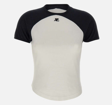 T-Shirt "Circle Contrast" 325JTS214JS0203 WHTBLK COURREGES 