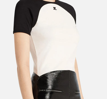 T-Shirt "Circle Contrast" 325JTS214JS0203 WHTBLK COURREGES 