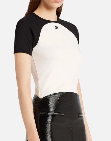 T-Shirt "Circle Contrast" 325JTS214JS0203 WHTBLK COURREGES 