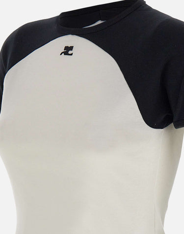 T-Shirt "Circle Contrast" 325JTS214JS0203 WHTBLK COURREGES 