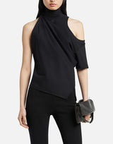 "Twisted jersey t-shirt" 425JTS231JS0233 BLACK COURREGES 