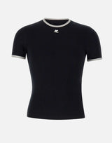 T-shirt "Signature Contrast" VESJTS020JS0070 BLKHERWHT COURREGES 