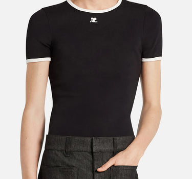 T-shirt "Signature Contrast" VESJTS020JS0070 BLKHERWHT COURREGES 
