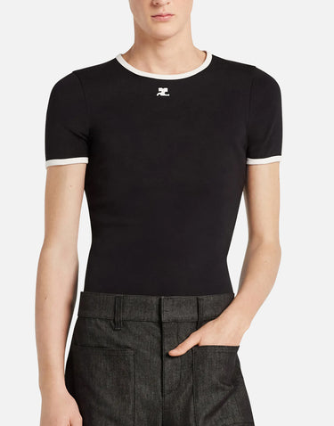 T-shirt "Signature Contrast" VESJTS020JS0070 BLKHERWHT COURREGES 